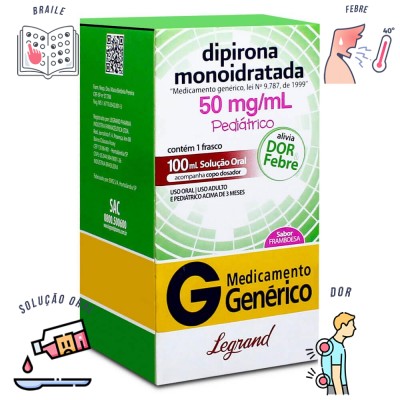 Dipirona solução xarope sem açúcar 100 ml Legrand